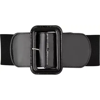 Opasek Dámský strečový široký lesklý pásek Casila Černý