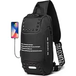 Ozuko batoh přes rameno s USB + zámek Moreau Černý 9L