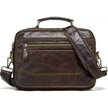 Contacts® pánská kožená brašna Gervin Hnědá 6L