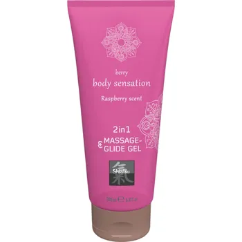 Lubrikační gel Shiatsu 2v1 s vůní malin - masážní lubrikant (200ml)