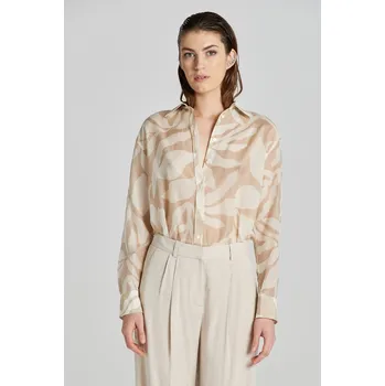 Dámská košile KOŠILE GANT REL PALM PRINT COT SILK SHIRT DRY SAND