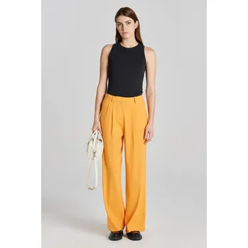 Dámské kalhoty KALHOTY GANT REL STRETCH LINEN TAILORED PANT MEDAL YELLOW