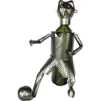 Stojan na víno Kovový stojan na víno, motiv fotbalista