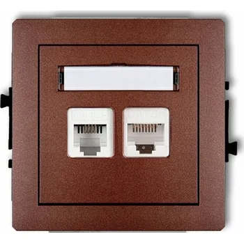 Elektrická zásuvka Internetová a telefonní zásuvka nástěnná Karlik hnědá
