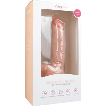 Dildo Easytoys - dildo s přísavkou a varlaty (22,5 cm) - přírodní