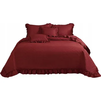 Přehoz na lůžko Přehoz na postel Spod Igły i Nitki polyester 220 cm x 240 cm červený