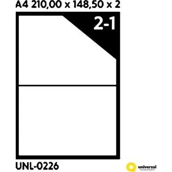 Papír Samolepicí etikety A4 210 x 148 x 2, 100 listů