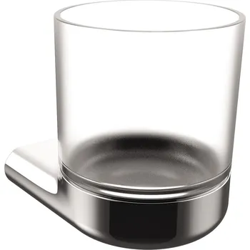 Držák na kartáček Emco S 66 - Nástěnný držák se sklenicí, matné sklo 010-8123