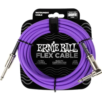 Příslušenství ke zvukové technice Ernie Ball Flex Instrument Cable Straight/Angle 20ft Purple + prodloužená záruka 3 roky