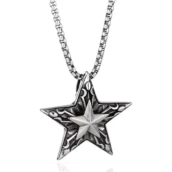 Přívěsek Přívěsek z chirurgické oceli Pěticípá hvězda - Model včetně řetízku 3mm/ 60 cm