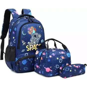 Školní batoh Meiso chlapecký školní batoh set 3v1 Kosmo Space 16L