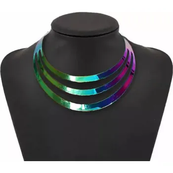 Náhrdelník Geometrický kruhový Choker náhrdelník Rainbow