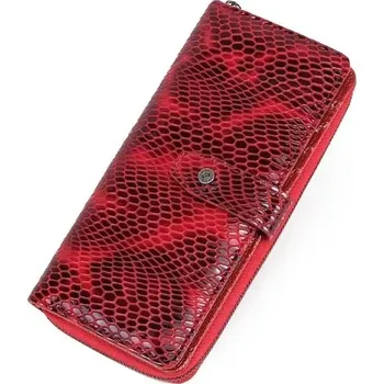 Contacts® dámská dlouhá kožená peněženka snake Bordová