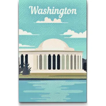Diamantové malování Diamantové malování - Washington, Spojené státy Velikost: 40x60cm, Rámování: Pouze srolované plátno, Diamanty: Čtvercové