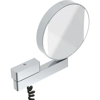 Zrcadlo Emco Cosmetic mirrors Prime - Kosmetické zrcadlo nástěnné s LED osvětlením se šroubovitým kabelem a přepínačem, 3 a 7 násobné zvětšování, chrom 109506018