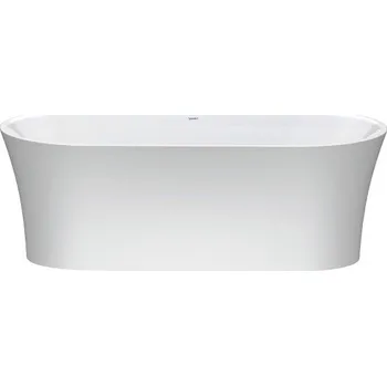 Vana Duravit DuraSenja - Volně stojící vana 1500x750 mm, bezešvý akrylový panel, s odtokovým a přepadovým setem, bílá 700579000000000