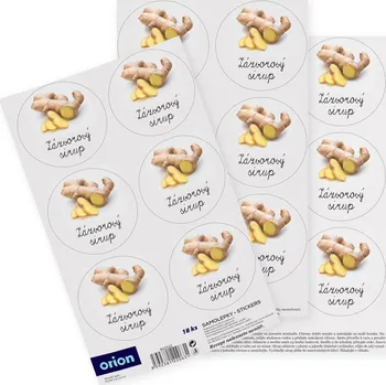 samolepka Samolepky na láhve Zázvorový sirup