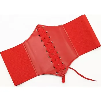 Opasek Dámský široký korzetový zeštíhlující pásek Nizier Červený