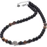 Náhrdelník z lávových kamenů a oceli Lion