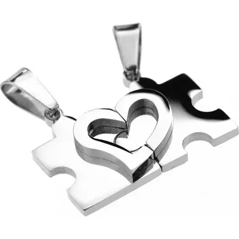 Přívěsek Ocelové přívěsky pro dva Puzzle stříbrné