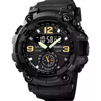 Módní doplněk Skmei 1637 pánské duální hodinky Shaked Černé