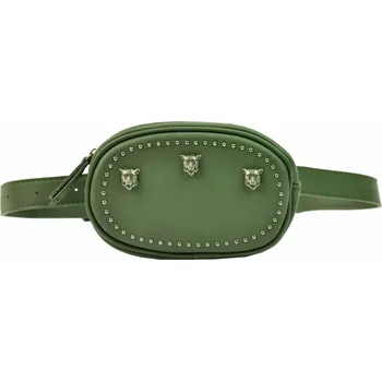 Ledvinka Glamour koženková ledvinka s lebky Zelená