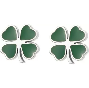 Náušnice Puzetové náušnice z nerezové oceli Čtyřlístek - Barva Stříbrná