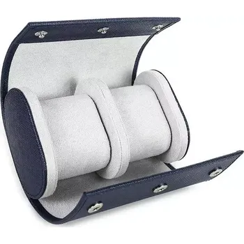 Box na hodinky Contacts® Kožené pouzdro na 2 hodinky Saffiano Modré
