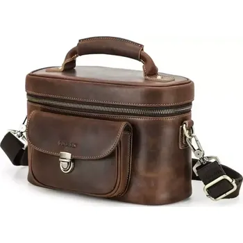 Kosmetická taška Contacts® Kožená brašna na fotoaparát Hnědá