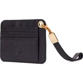 Bullcaptain kožené pouzdro na doklady s poutkem Černé