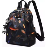 Dámský střední batůžek s lístky Černý - Model S přívěškem