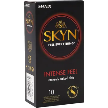 Kondom Manix SKYN Intense - bez latexu, perlátový kondom (10 ks)