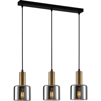 ITALUX PND-65342-3-BRO+SG Santia závěsné svítidlo 3xE27 černá, měděná, kouřová