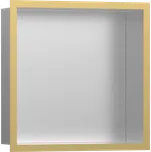 Hansgrohe XtraStoris Individual Výklenek do stěny kartáčovaná nerezová ocel, s designovým rámem 300/300/100, leštěný vzhled zlata 56097990