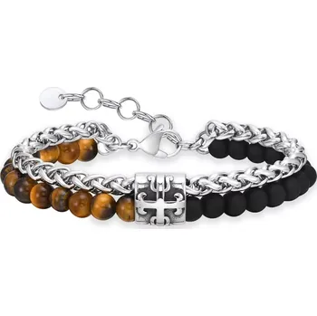 Náramek Náramek z chirurgické oceli a korálky Templar