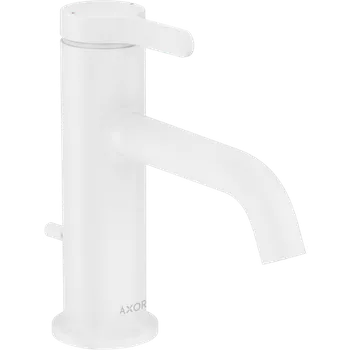 Vodovodní baterie AXOR One páková umyvadlová baterie 70 s páčkovou rukojetí a odtokovou soupravou s táhlem, matná bílá 48000700