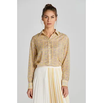 Dámská košile KOŠILE GANT REL G PATTERN COT SILK SHIRT DUSTY YELLOW