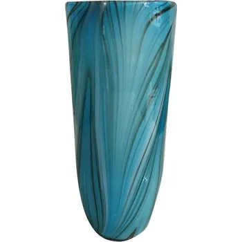 Váza Skleněná váza modrá, výška 28 cm