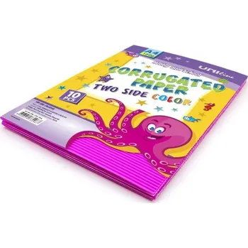 Umělecký papír Vlnitá lepenka A4 růžová, oboustranně barevná, balení 10 ks