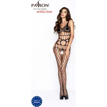 Dámské erotické prádlo Passion BS032 - otevřený síťovaný overal (černý) - S-L