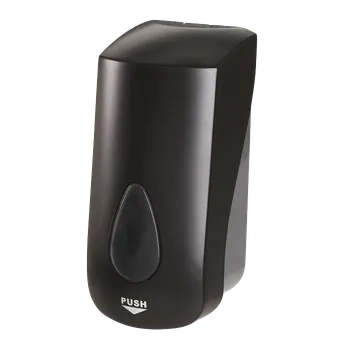 Dávkovač mýdla Sanela - Dávkovač tekuté dezinfekce se sprejovým rozstřikem speciální pumpou, objem 1 l, materiál černý plast ABS