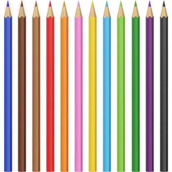 Pastelky UNI Line šestihranné dřevěné, 12 ks v kovové krabičce