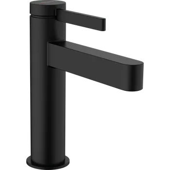 Vodovodní baterie Hansgrohe Finoris Páková umyvadlová baterie 110 CoolStart s odtokovou soupravou Push-Open, matná černá 76024670