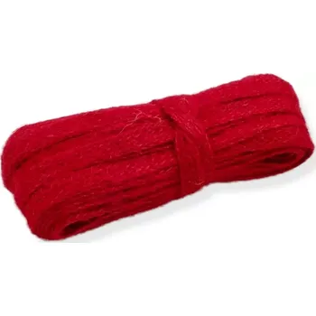 Stuha Jutová stuha červená - 10 m