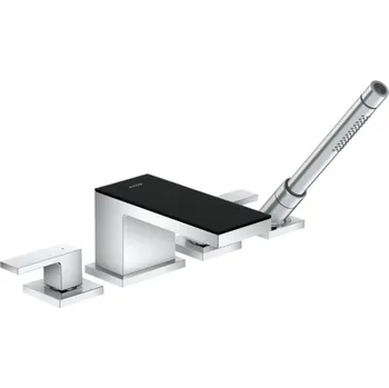 Vodovodní baterie AXOR MyEdition 4-otvorová baterie na okraj vany, chrom / černé sklo, 47430600