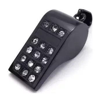 Přívěsek Přívěsek z chirurgické oceli píšťalka černá