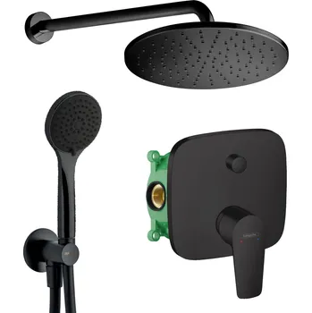 Sprchový set HG SET 13 Black - Sprchový systém pod omítku, Talis E, páková baterie - kompletní sada, černá matná