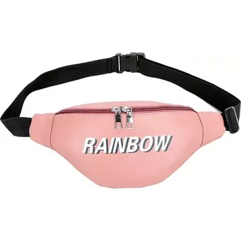 Ledvinka RAINBOW koženková ledvinka Růžová