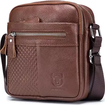 Bullcaptain pánská kožená messenger taška Turid Hnědá 4L