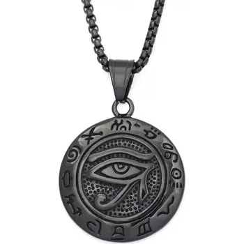 Přívěsek Přívěsek z chirurgické oceli Horovo Oko Vedžat Černý - Model BEZ ŘETÍZKU (pouze přívěsek)